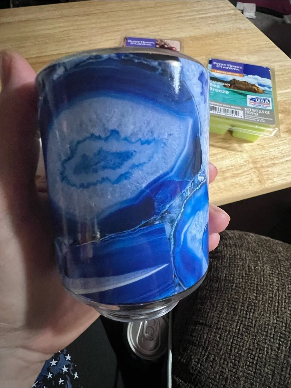Blue Agate Pattern Plug-In Night Light - Unbranded plus 2 wax melts